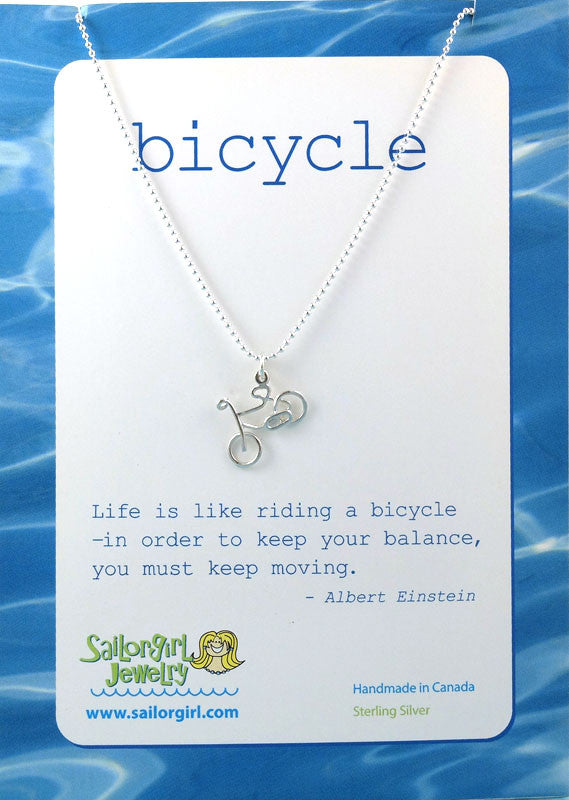 sterling silver bicycle necklace sailorgirl jewelry